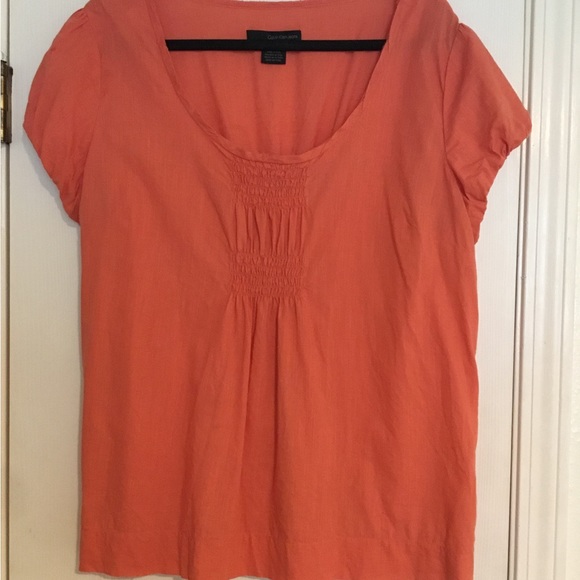 Calvin Kline Jeans Peach Short Sleeve Top- Size-XL - Picture 2 of 16